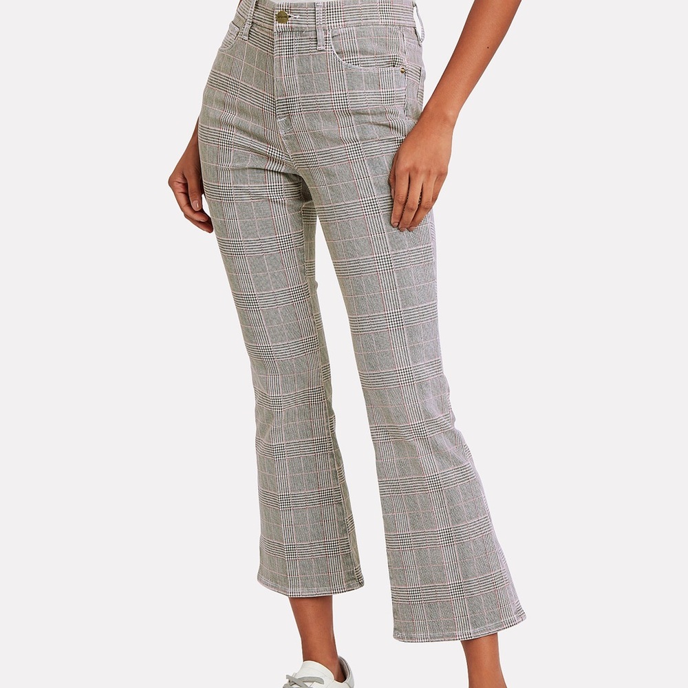 Le Cropped Mini Boot Plaid Jeans